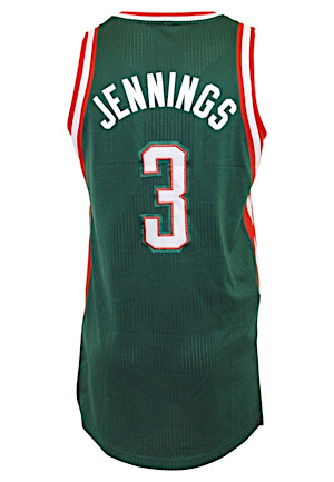 2010-11 Brandon Jennings Milwaukee Bucks Game-Used Road Jersey (NBA LOA)
