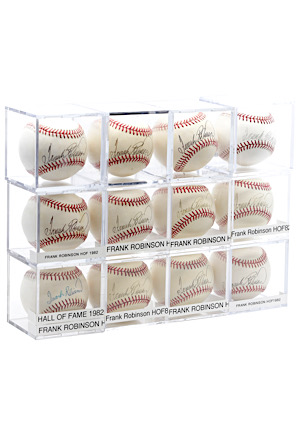 One Dozen Frank Robinson Single-Signed Baseballs (12)