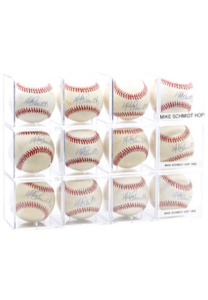 One Dozen Mike Schmidt Single-Signed Baseballs (12)