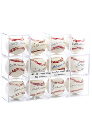 One Dozen Ted Williams Single-Signed Baseballs (12)