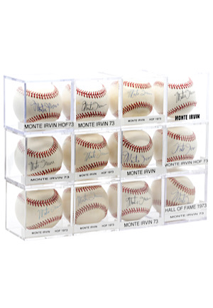 One Dozen Monte Irvin Single-Signed Baseballs (12)