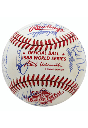 1988 Los Angeles Dodgers Team-Signed OWS Baseball (Full JSA • Championship Season)