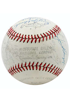 1958 Los Angeles Dodgers & San Francisco Giants Team-Signed ONL Baseball (Full JSA)