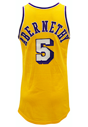Circa 1977 Tom Abernethy Los Angeles Lakers Game-Used Jersey Signed By Five Teammates