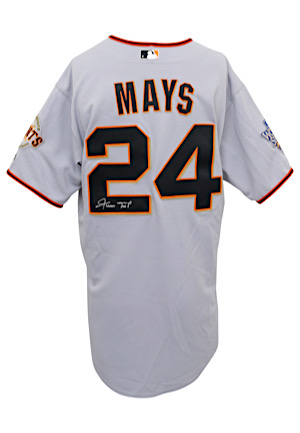 2010 Willie Mays San Francisco Giants Autographed Road Jersey (World Series Patch)
