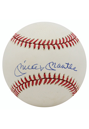 Mickey Mantle Single-Signed OAL Baseball (JSA Sticker)