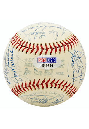 1976 American League & National League All-Star Teams Signed OAL Baseball (PSA/DNA Sticker)