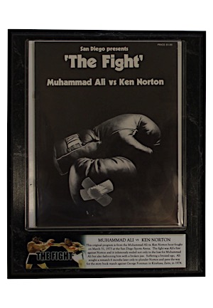 1973 Muhammad Ali vs Ken Norton 1 Fight Program Display