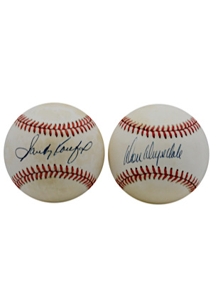 Sandy Koufax & Don Drysdale Single-Signed ONL Baseballs (2)