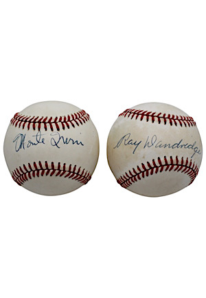 Hall Of Fame Negro Leaguers Single-Signed Baseballs - Irvin & Dandridge (2)