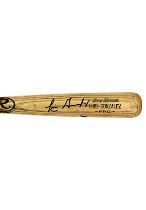 2008 Luis Gonzalez Florida Marlins Game-Used & Autographed Bat (Final Season)