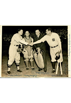 1942 Babe Ruth vs. Walter Johnson War Bond Contest Type 1 Original First Generation Photo (PSA/DNA)