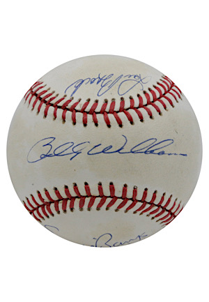 Ernie Banks, Duke Snider, Billy Williams, Luke Appling & Lou Brock Multi-Signed ONL Baseball (Full PSA/DNA)