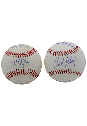 "Steroid Era" Multi-Signed Baseballs Including Selig, McGwire, Canseco, Clemens & More (2)(JSA Sticker)