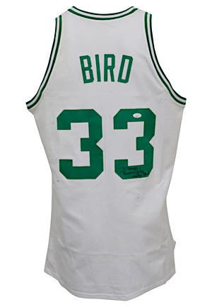 1980-81 Larry Bird Boston Celtics Autographed Home Jersey (JSA COA)