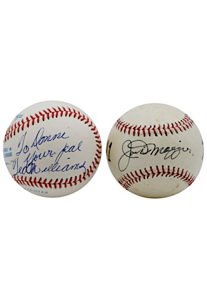 Ted Williams & Joe DiMaggio Single-Signed Baseballs (2)(Full PSA/DNA LOAs)