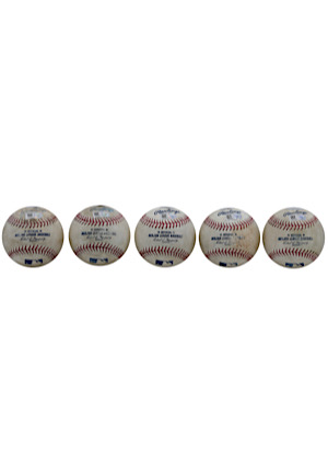 2017 New York Yankees Game-Used Baseballs (5)(MLB Authenticated • Steiner Holograms)