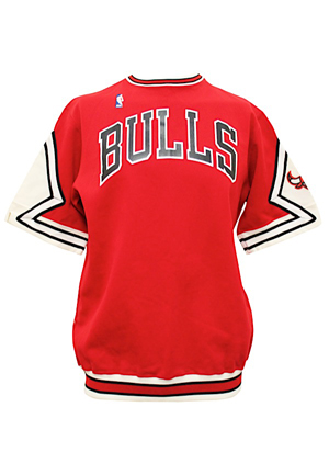 Late 1980s Chicago Bulls Team-Issued Warm-Up Jacket & Shooting Shirts (2)