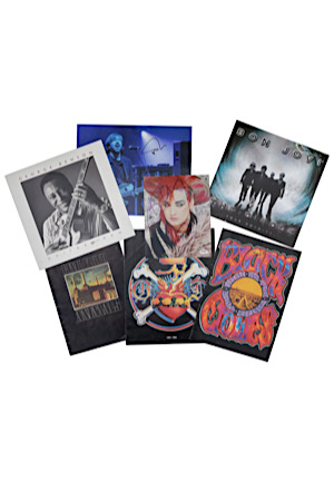Grouping Of Autographed Albums & Pictures With Vintage Tour Books Including Bon Jovi, Pink Floyd, George Benson & More (7)