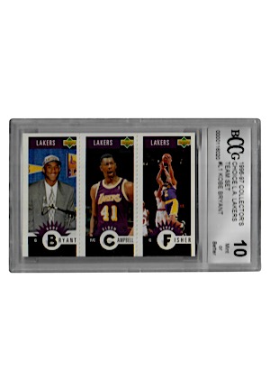 1996-97 Collectors Choice Los Angeles Lakers Team Set #L1 Bryant, Campbell & Fisher (Beckett Graded MINT 10)