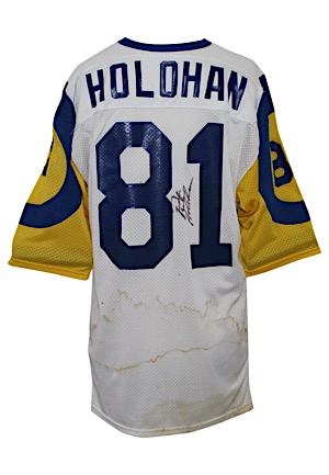Circa 1989 Pete Holohan Los Angeles Rams Game-Used & Autographed Jersey (JSA)