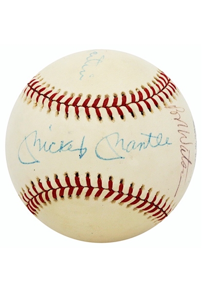 Mickey Mantle, Billy Martin & Bob Watson Multi-Signed Baseball (PSA/DNA)