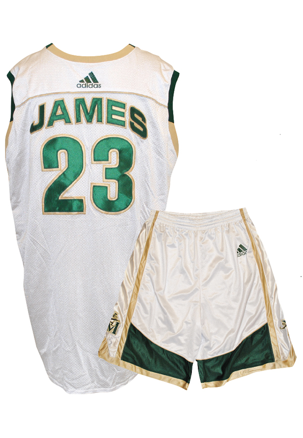 Lot Detail - LeBron James Game Worn High School Uniform ( Jersey and Shorts  )