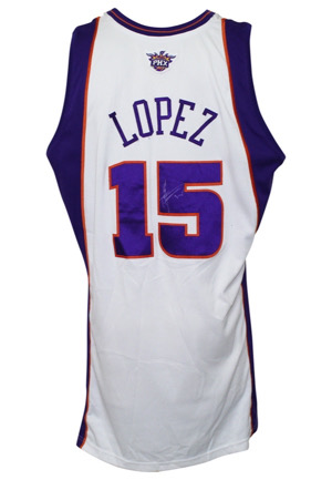 2008-09 Robin Lopez Phoenix Suns Game-Used & Autographed Rookie Home Jersey (Sourced From Suns Virtual Locker Room Giveaway)