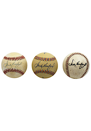 Sandy Koufax Single-Signed Baseballs (3)