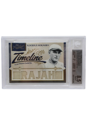 2011 Prime Cuts Timeline Materials Custom Nicknames Rogers Hornsby #4 (Beckett NM-MT+ 8.5 • 7/10)
