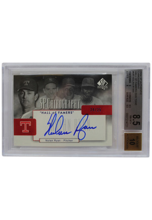 2004 SP Authentic Chirography Hall Of Famers Duo Tone Autographs Nolan Ryan #CHNR (Beckett NM-MT+ 8.5 • Autograph Graded 10)