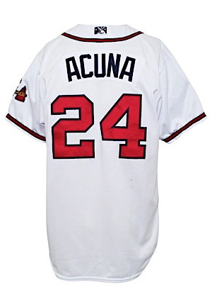 Lot Detail - Ronald Acuna Jr. 2017 Gwinnett Braves Game Used Jersey MEARS