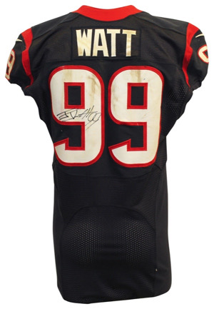 10/25/2015 J.J. Watt Houston Texans Game-Used & Autographed Jersey (NFL PSA/DNA • Photo-Matched)