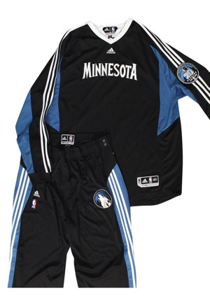 2008-09 Kevin Love Minnesota Timberwolves Rookie Player-Worn Warm-Up Suit (2)(Equipment Manager LOA)