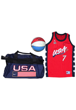 Sheryl Swoopes Team USA Autographed Jersey, Basketball & Travel Bag (3)(Sourced From Swoopes)