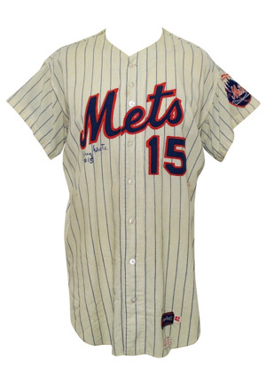 1967 Jerry Grote New York Mets Game-Used & Autographed Home Flannel Jersey (Photo-Matched • Photo Of Grote Signing)