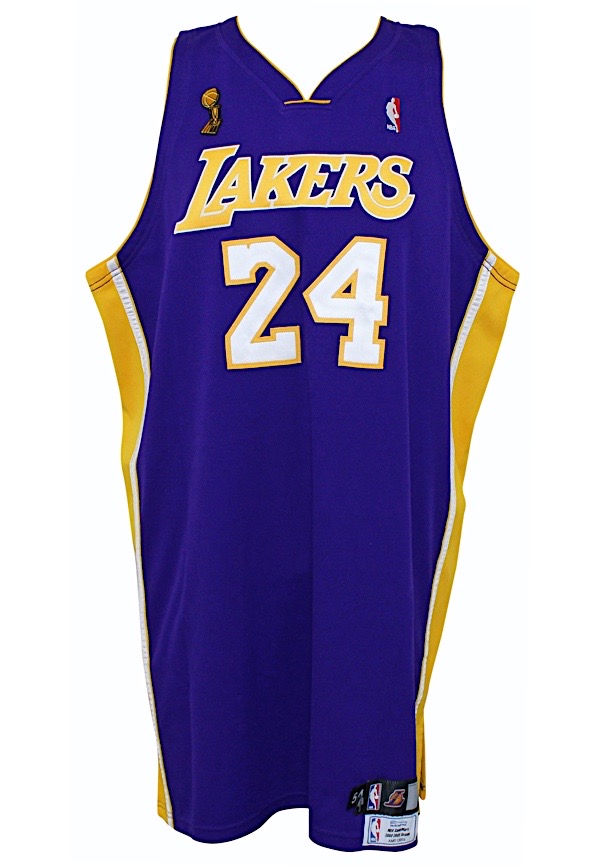 Kobe Bryant 2012 Playoffs Game Used Los Angeles Lakers Jersey Photo Ma —  Showpieces Sports