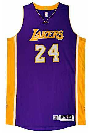 2014-15 Kobe Bryant Los Angeles Lakers Game-Used Road Jersey (Photo-Matched To Multiple Games & Graded 10)