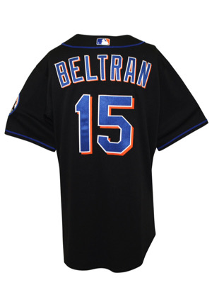 2007 Carlos Beltran New York Mets Game-Used Black Alternate Jersey (Photo-Matched To Career HRs #226 & #227)