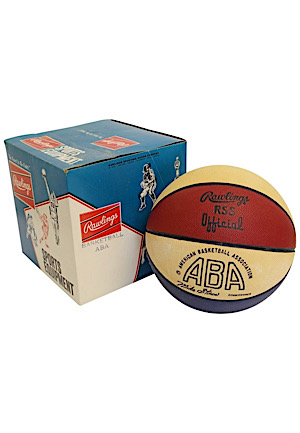 Pristine 1973-74 ABA Original Basketball New In Box With Rawlings Paperwork (One Of The Most Complete & Finest Examples • Very Rare)