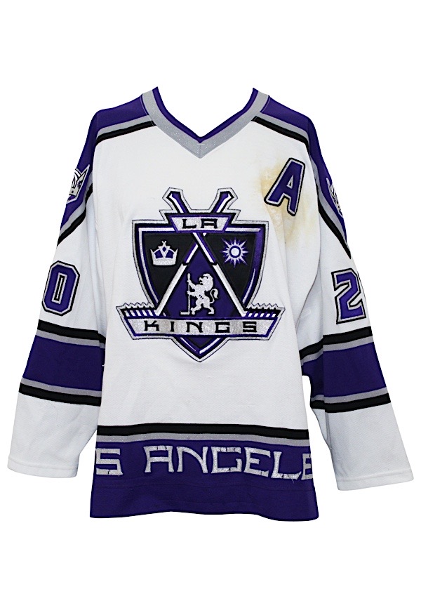 Luc Robitaille Signed Game Used 1980's Los Angeles Kings Jersey JSA Heavy  Use