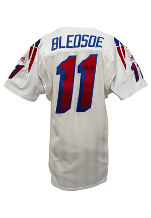 1999 Drew Bledsoe New England Patriots Game-Used White Jersey (Photo-Matched • Patriots LOA)