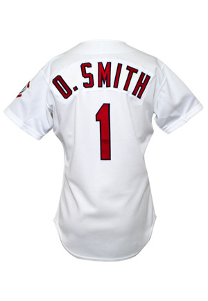 1996 Ozzie Smith St. Louis Cardinals Game-Used & Autographed Home Jersey (Final Season)