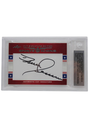 2011 Leaf Sports Icons Cut Signatures Bruce Jenner & Carl Lewis (Beckett Encapsulated)