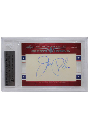 2011 Leaf Sports Icons Cut Signatures Jim Brown & Jim Parker (Beckett Encapsulated)