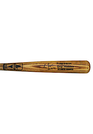 1998-99 Greg Maddux Atlanta Braves Game-Used & Autographed Bat (PSA/DNA GU 9.5)