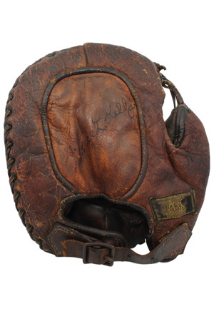 1920s George "High Pockets" Kelly Game-Used & Autographed Glove (Sourced From Family • Full JSA) 
