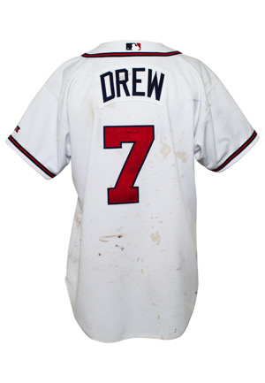 2004 J.D. Drew Atlanta Braves Game-Used & Autographed Home Jersey