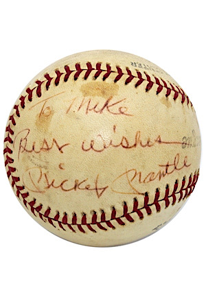 Mickey Mantle & Roger Maris Dual-Signed & Inscribed Baseball (Full JSA)