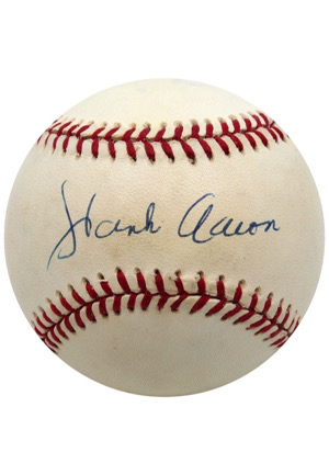 Hank Aaron Single-Signed ONL Baseball